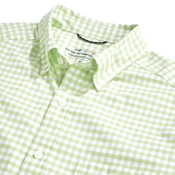 Vineyard Vines On-The-Go Performance Gingham Button Down Shirt Men's SZ L - Picture 1 of 5